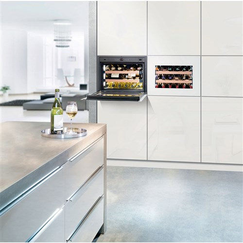 Liebherr Integrated Single Zone Wine Cabinet | Holds 18 Bottles | Black Pull Down Door