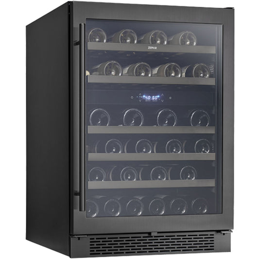 Zephyr Presrv 24" Dual Zone Wine Cooler | Holds 45 Bottles | Black Stainless Steel | PRW24C02BBSG