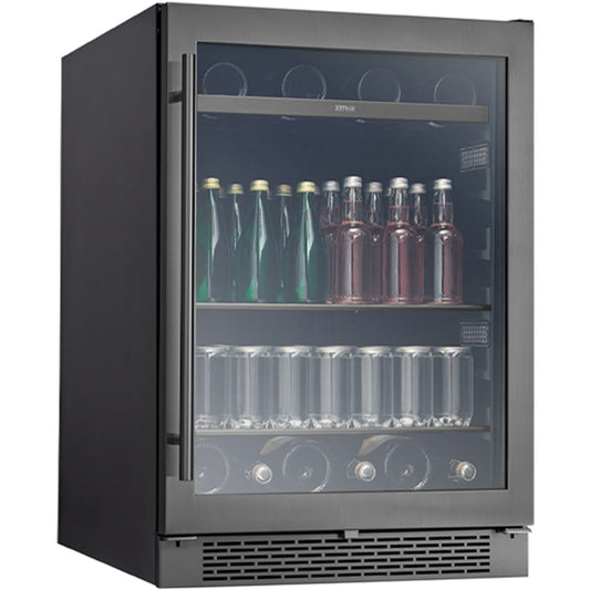 Zephyr Presrv™ 24" Wide, Single Zone Beverage Center, Holds 112 Cans - Black Exterior
