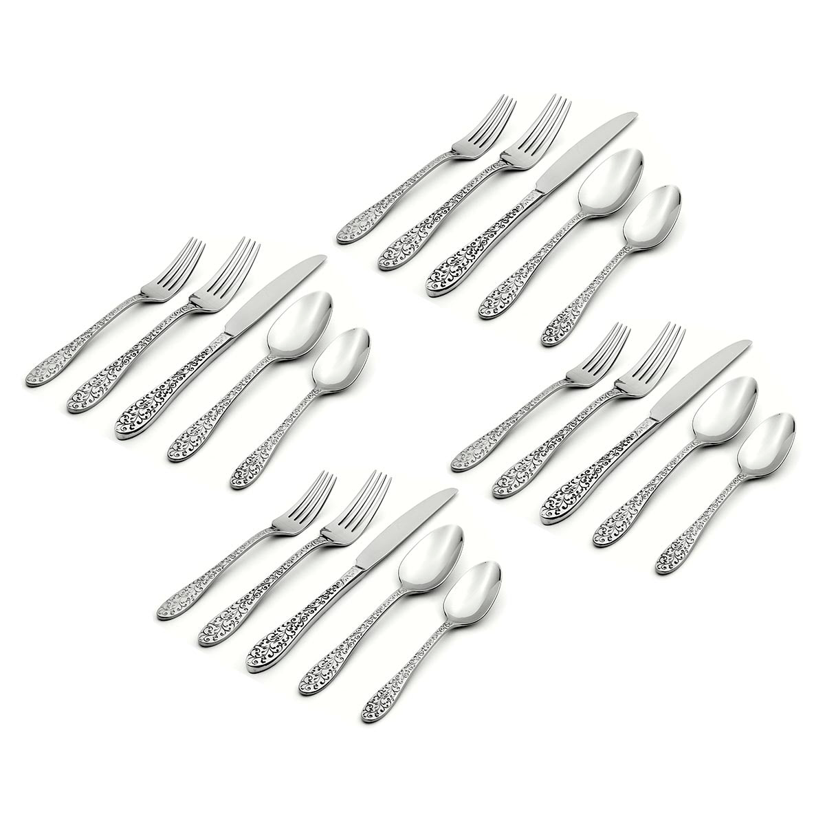 Ivy Flourish 20 Piece Fine Flatware Set