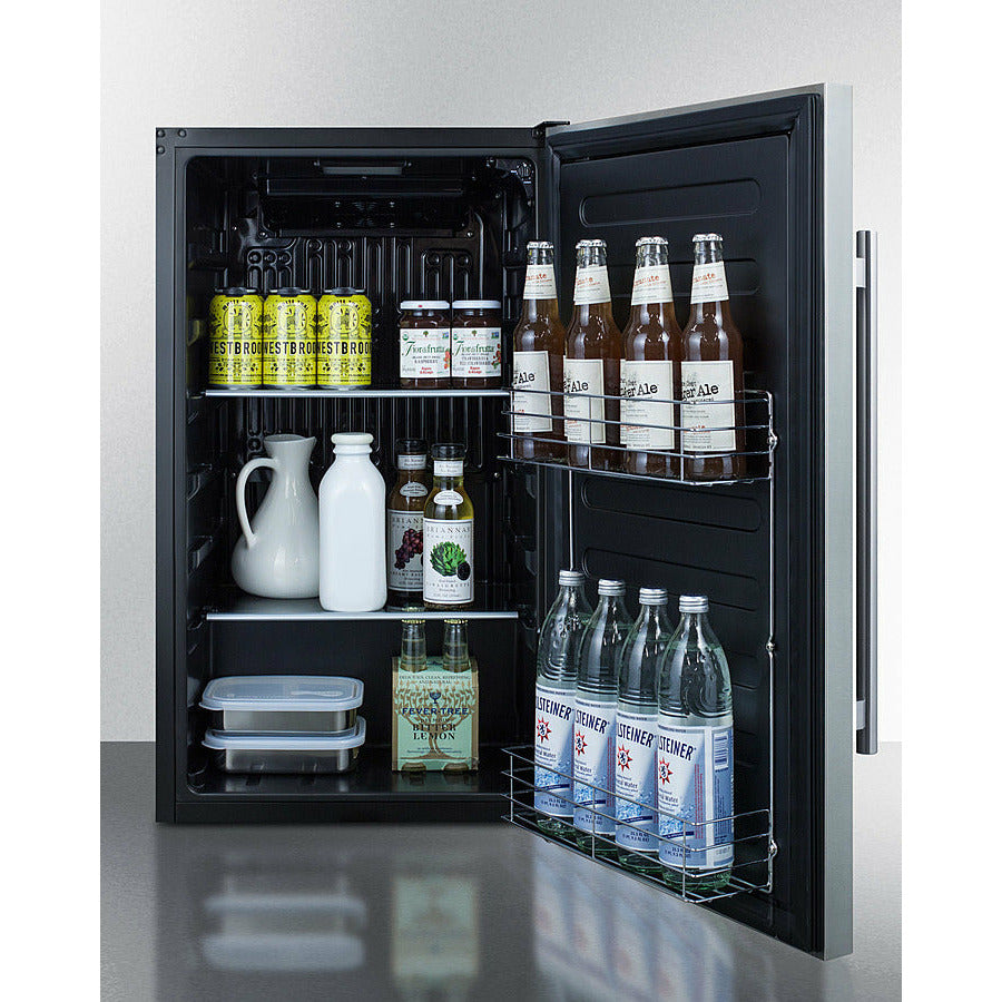 Summit 19" Wide, Commercial Approved, Shallow Depth, Outdoor Refrigerator (Cabinet- Black)