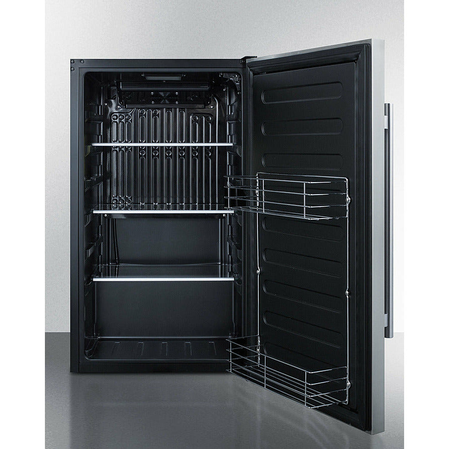 Summit 19" Wide, Commercial Approved, Shallow Depth, Outdoor Refrigerator (Cabinet- Black)