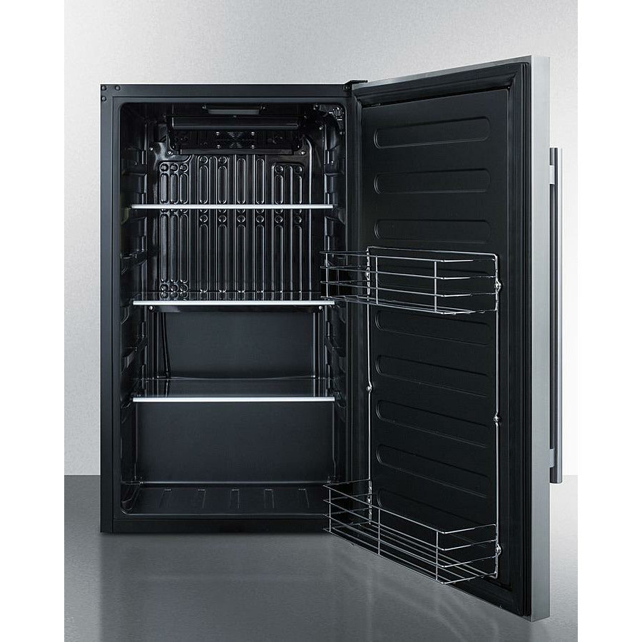 Summit 19" Wide, Commercial Approved, Shallow Depth, Outdoor Refrigerator- ADA Compliant (Cabinet- Black)