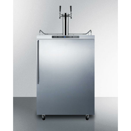 Summit 24" Wide, Freestanding Outdoor Kegerator - Double Tap (Vertical Handle Bar)