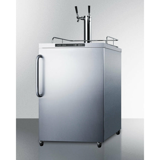 Summit 24" Wide, Freestanding Dual Tap Outdoor Beer Kegerator- Commercial Approved,