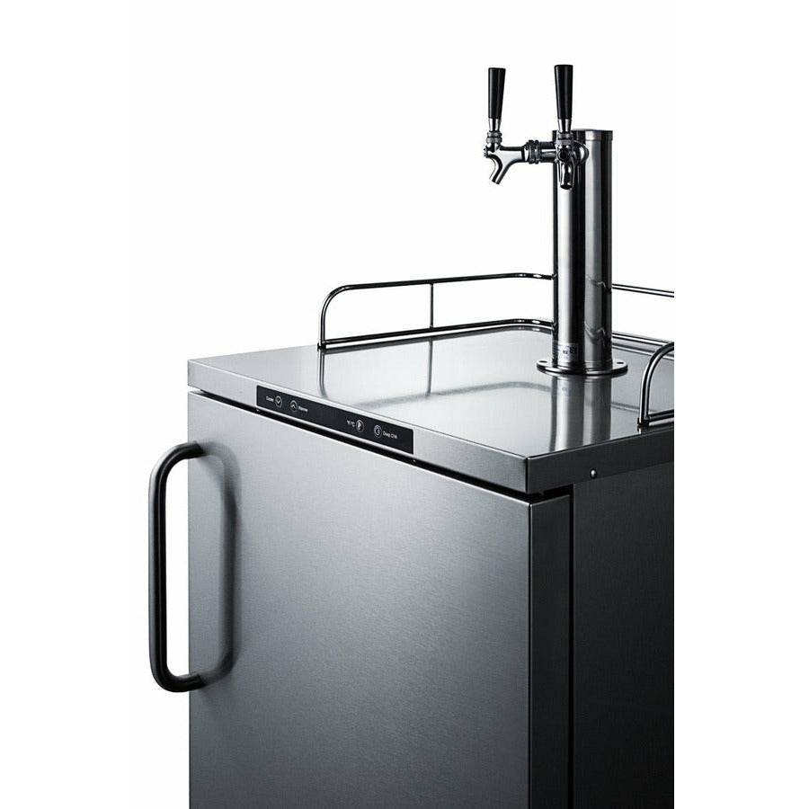 Summit 24" Wide, Freestanding Dual Tap Outdoor Beer Kegerator- Commercial Approved,