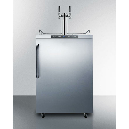 Summit 24" Wide, Freestanding Dual Tap Outdoor Beer Kegerator- Commercial Approved,
