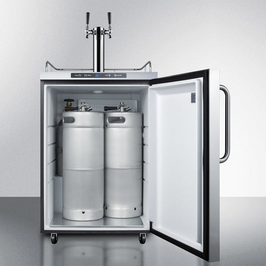 Summit 24" Wide, Dual Tap Outdoor Kegerator- Freestanding