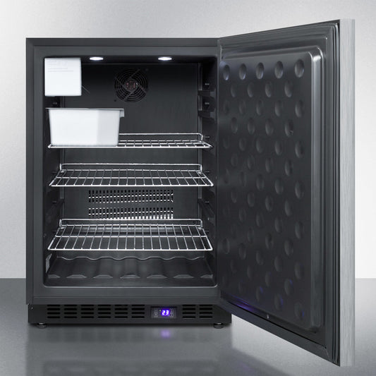 Summit 24" Wide, Outdoor Freezer w/ Icemaker, Horizontal Handle (Black Exterior Cabinet)
