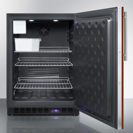 Summit 24" Wide, Outdoor Freezer w/ Icemaker- Custom Panel Ready (Black Exterior Cabinet)