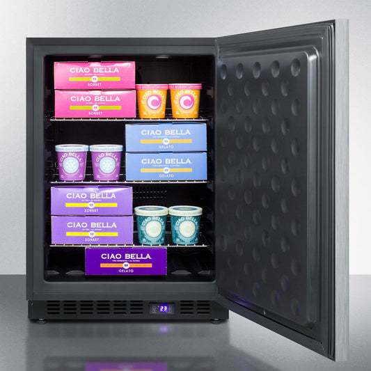 Summit 24" Wide, Outdoor Freezer w/ Horizontal Handle (Black Exterior Cabinet)