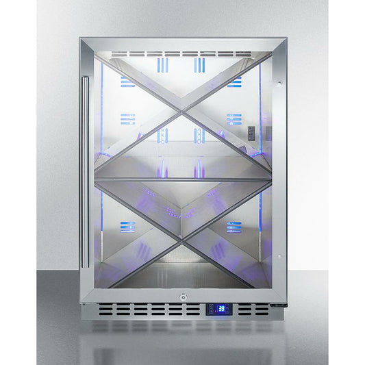 Summit 24" Wide, Single Zone Outdoor Wine Cooler w/ Diamond Shelving, Commercial Approved,