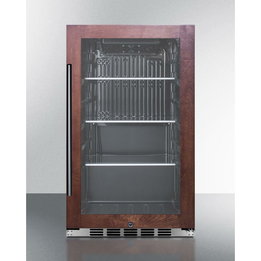Summit 19" Wide, Commercial Approved, Shallow Depth Beverage Center - Custom Panel Ready (Cabinet- Stainless Steel)