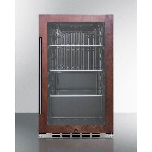 Summit 19" Wide, Commercial Approved, Shallow Depth Beverage Center - Custom Panel Ready (Cabinet- Stainless Steel)