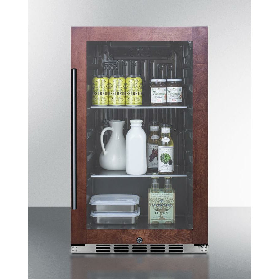 Summit 19" Wide, Commercial Approved, Shallow Depth Beverage Center - Custom Panel Ready (Cabinet- Stainless Steel)