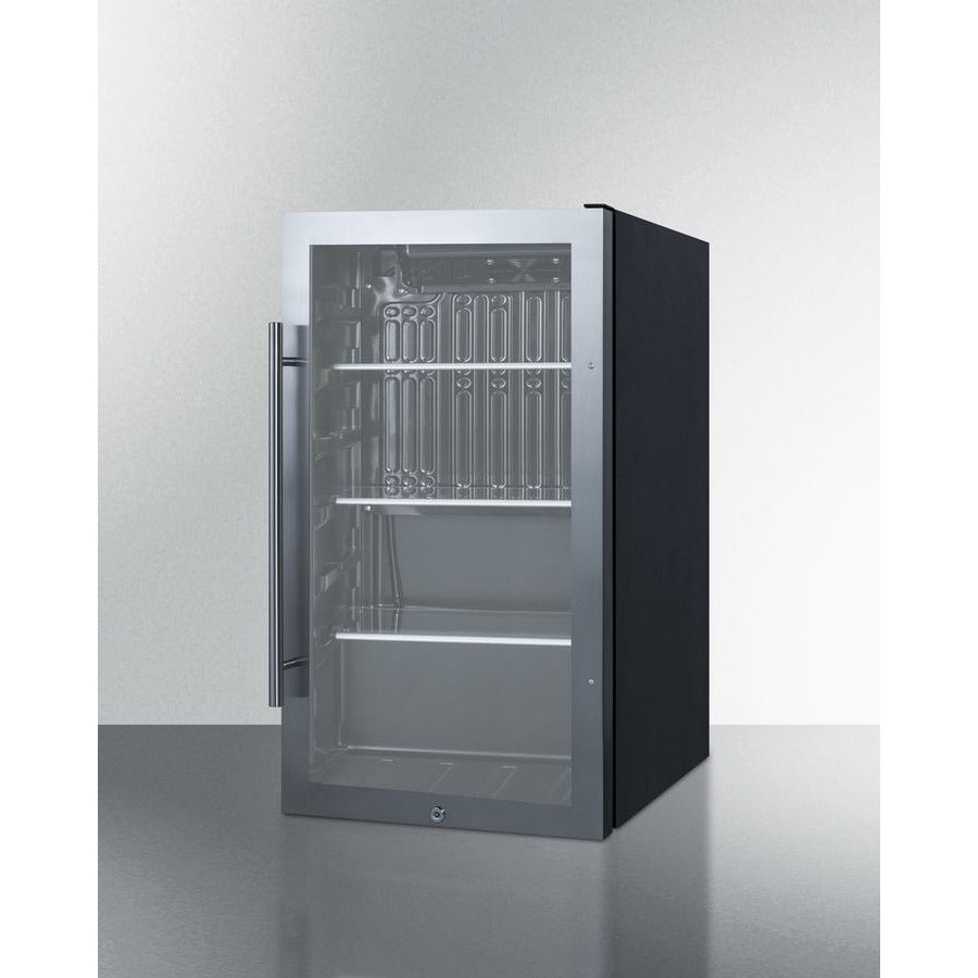 Summit 19" Wide, Commercial Approved, Shallow Depth Beverage Center (Cabinet- Black)