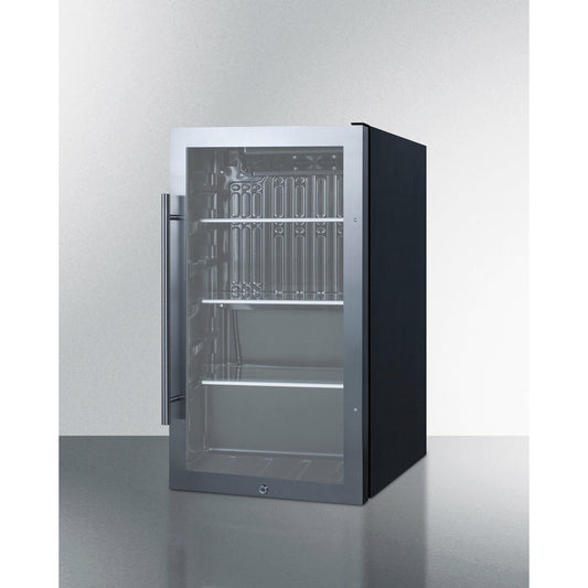 Summit 19" Wide, Commercial Approved, Shallow Depth Beverage Center - ADA Compliant (Cabinet- Black)