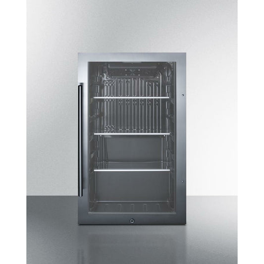 Summit 19" Wide, Commercial Approved, Shallow Depth Beverage Center (Cabinet- Stainless Steel)