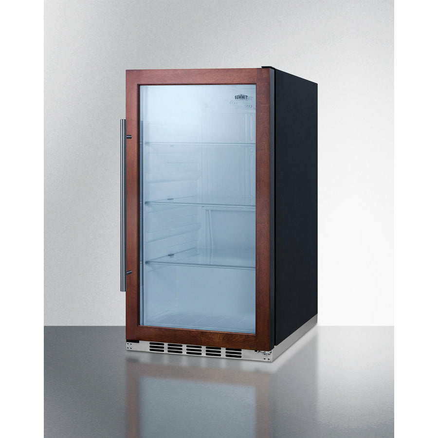 Summit 19" Wide, Commercial Approved, Shallow Depth Beverage Center - White Interior - Custom Panel Ready (Cabinet- Black)