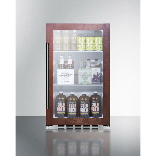 Summit 19" Wide, Commercial Approved, Shallow Depth Beverage Center - White Interior - Custom Panel Ready (Cabinet- Stainless Steel)