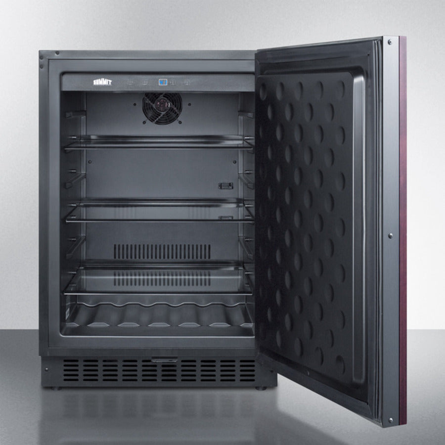 Summit 24" Wide, Outdoor Refrigerator - Custom Panel Ready (Black Exterior Cabinet)
