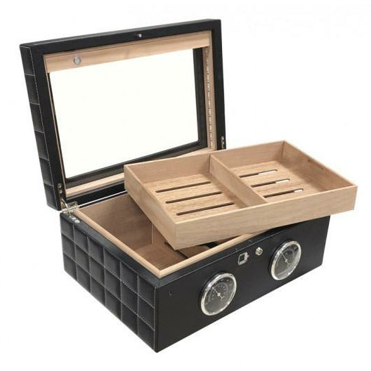 Lemans GT Desktop Cigar Humidor | Finger Print Lock | Holds 120 Cigars