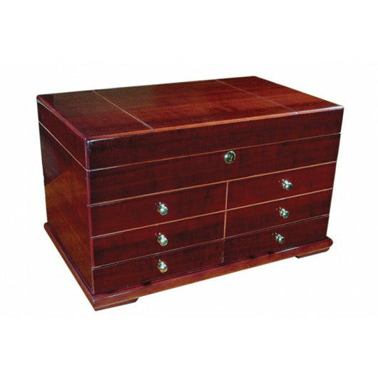 Landmark Desktop Cigar Humidor | Lift Out Tray and Drawer Storage | Holds 300 Cigars