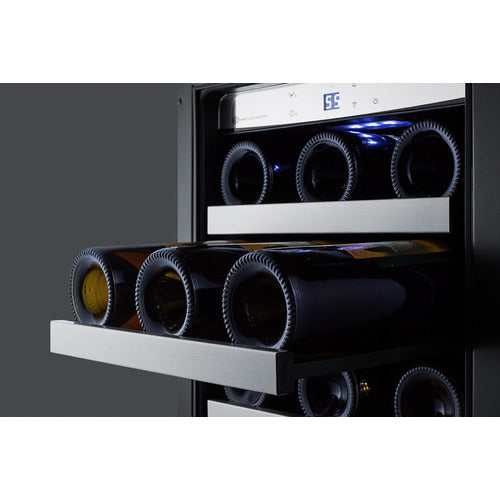 Summit 15" Wide 34 Bottle Single Zone Wine Cooler (Stainless Steel or Black Exterior)