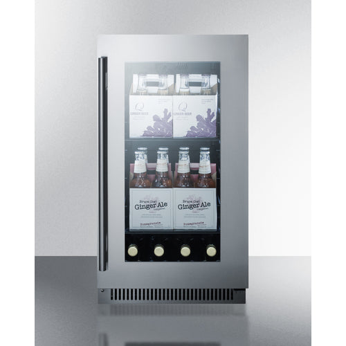 Summit 18" Wide Beverage Center (Stainless Steel or Black Exterior)