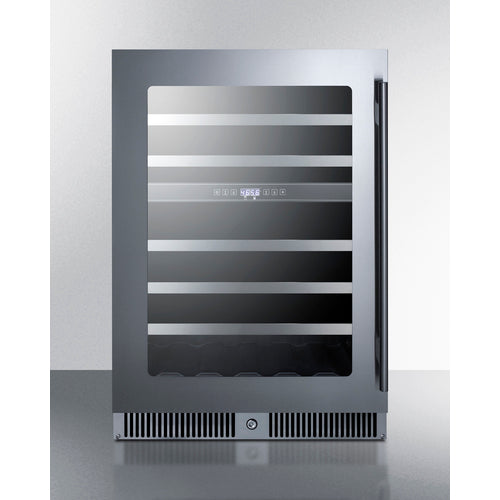 Summit 24" Wide, 36 Bottle Dual Zone Wine Cooler- Stainless Steel Door and Black Exterior