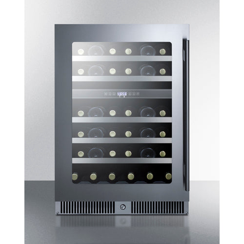 Summit 24" Wide, 36 Bottle Dual Zone Wine Cooler- Stainless Steel Door and Black Exterior