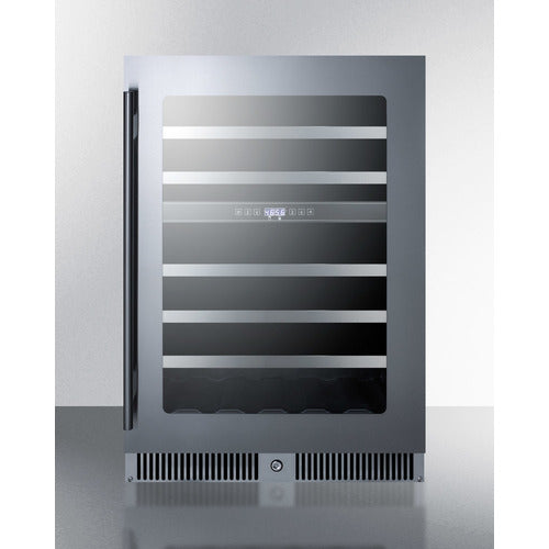 Summit 24" Wide, 36 Bottle Dual Zone Wine Cooler- Stainless Steel Door and Black Exterior