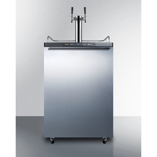 Summit 24" Wide Dual Tap Beer Kegerator w/ Stainless Steel Door & Black Exterior