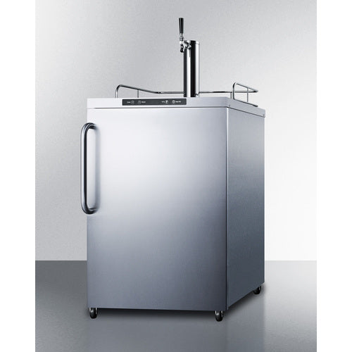 Summit 24" Wide Single Tap Outdoor Beer Kegerator, Freestanding- Stainless Steel Exterior