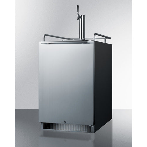 Summit 24" Wide Single Tap Beer Kegerator w/ Stainless Steel Door & Black Exterior