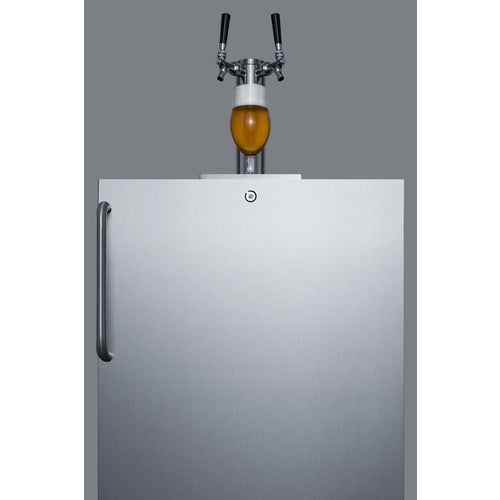 Summit 24" Wide Dual Tap Outdoor Beer Kegerator, Stainless Steel Exterior