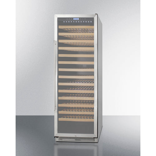 Summit 24" Wide, 165 Bottle Single Zone Wine Cooler (Stainless Steel or Black Exterior Cabinet)