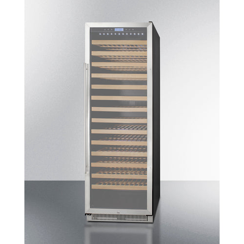 Summit 24" Wide, 165 Bottle Single Zone Wine Cooler (Stainless Steel or Black Exterior Cabinet)