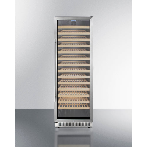 Summit 24" Wide, 165 Bottle Single Zone Wine Cooler (Stainless Steel or Black Exterior Cabinet)