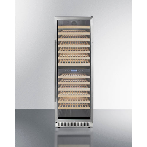 Summit 24" Wide, 162 Bottle Dual Zone Wine Cooler (Stainless Steel or Black Exterior Cabinet)