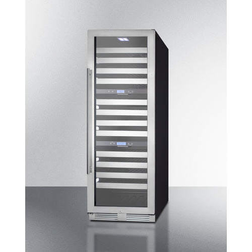 Summit 24" Wide, 149 Bottle Triple Zone Wine Cooler (Stainless Steel or Black Exterior Cabinet)