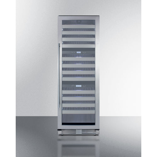 Summit 24" Wide, 149 Bottle Triple Zone Wine Cooler (Stainless Steel or Black Exterior Cabinet)