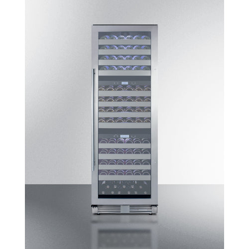 Summit 24" Wide, 149 Bottle Triple Zone Wine Cooler (Stainless Steel or Black Exterior Cabinet)