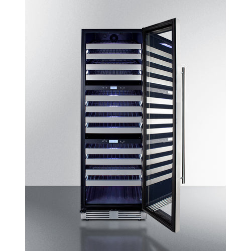 Summit 24" Wide, 149 Bottle Triple Zone Wine Cooler (Stainless Steel or Black Exterior Cabinet)