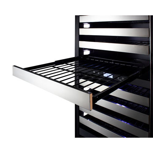 Summit 24" Wide, 149 Bottle Triple Zone Wine Cooler (Stainless Steel or Black Exterior Cabinet)