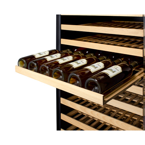 Summit 24" Wide, 165 Bottle Single Zone Wine Cooler (Stainless Steel or Black Exterior Cabinet)