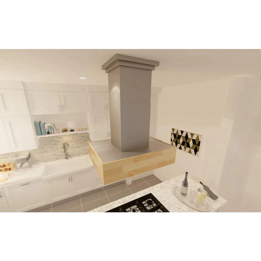 ZLINE 681iM Designer Series Wooden Island Mount Range Hood