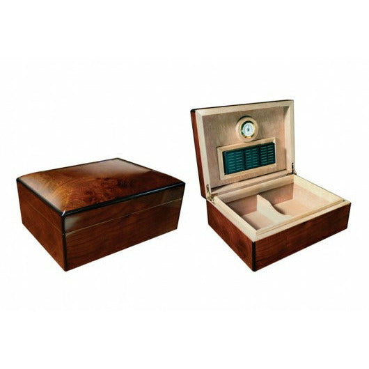 Napoli Desktop Cigar Humidor w/ Arched Top - Holds 75 Cigars
