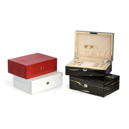 Bey-Berk Jewelry Box with Valet Tray, Ebony Wood- BB658EBN