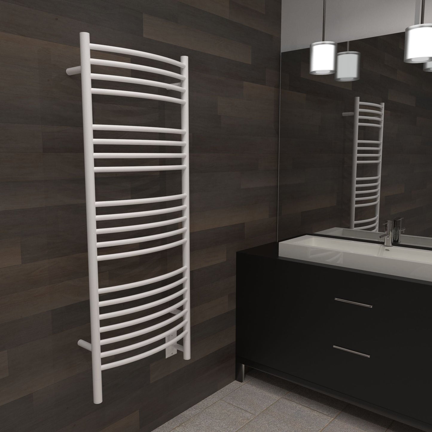 Amba Jeeves D Curved Hardwired Towel Warmer - 20.5"w x 53"h